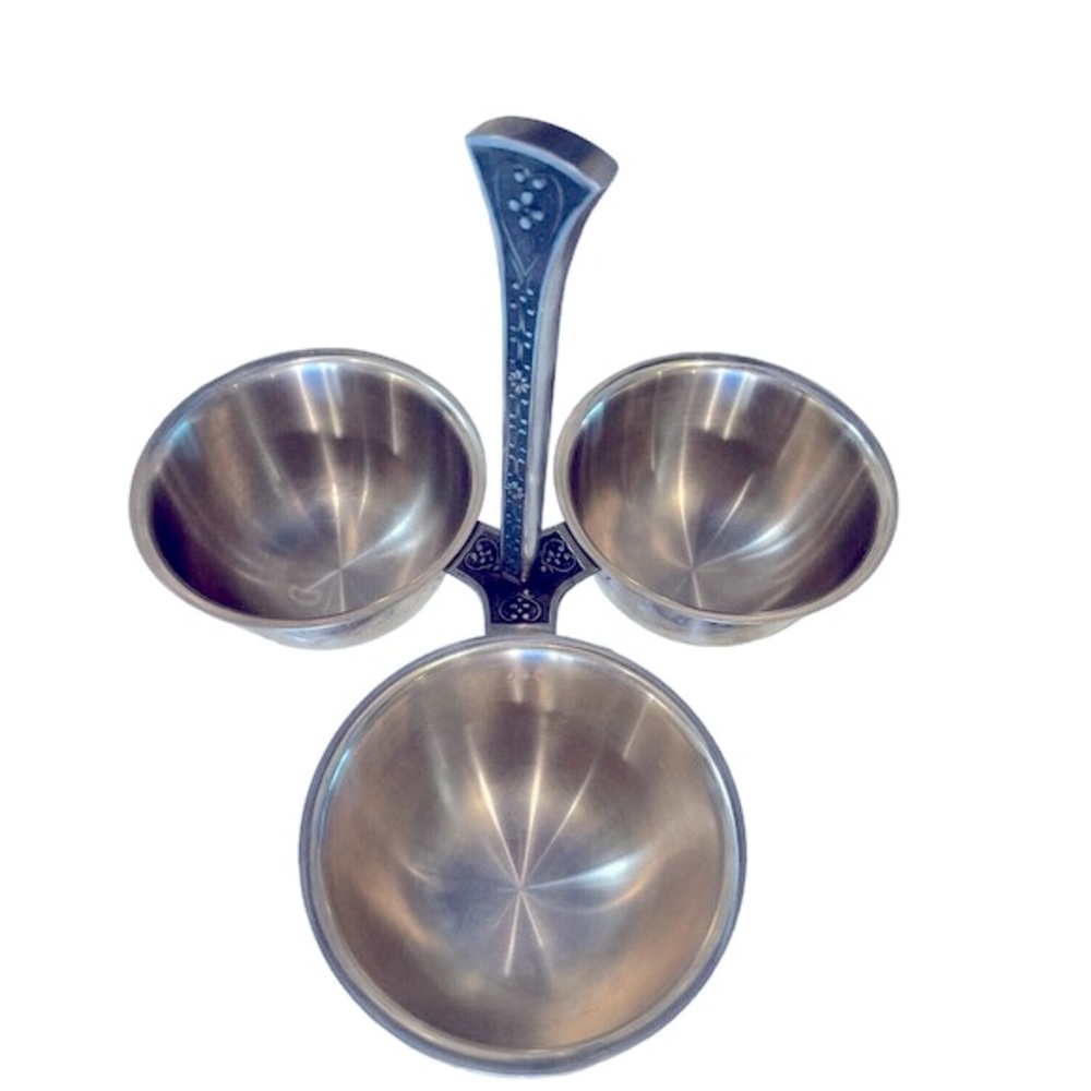 VINTAGE CORDOVA RIVIERA HOLLOWARE Stainless Steel 18-8 3 Bowl Relish/Con…
